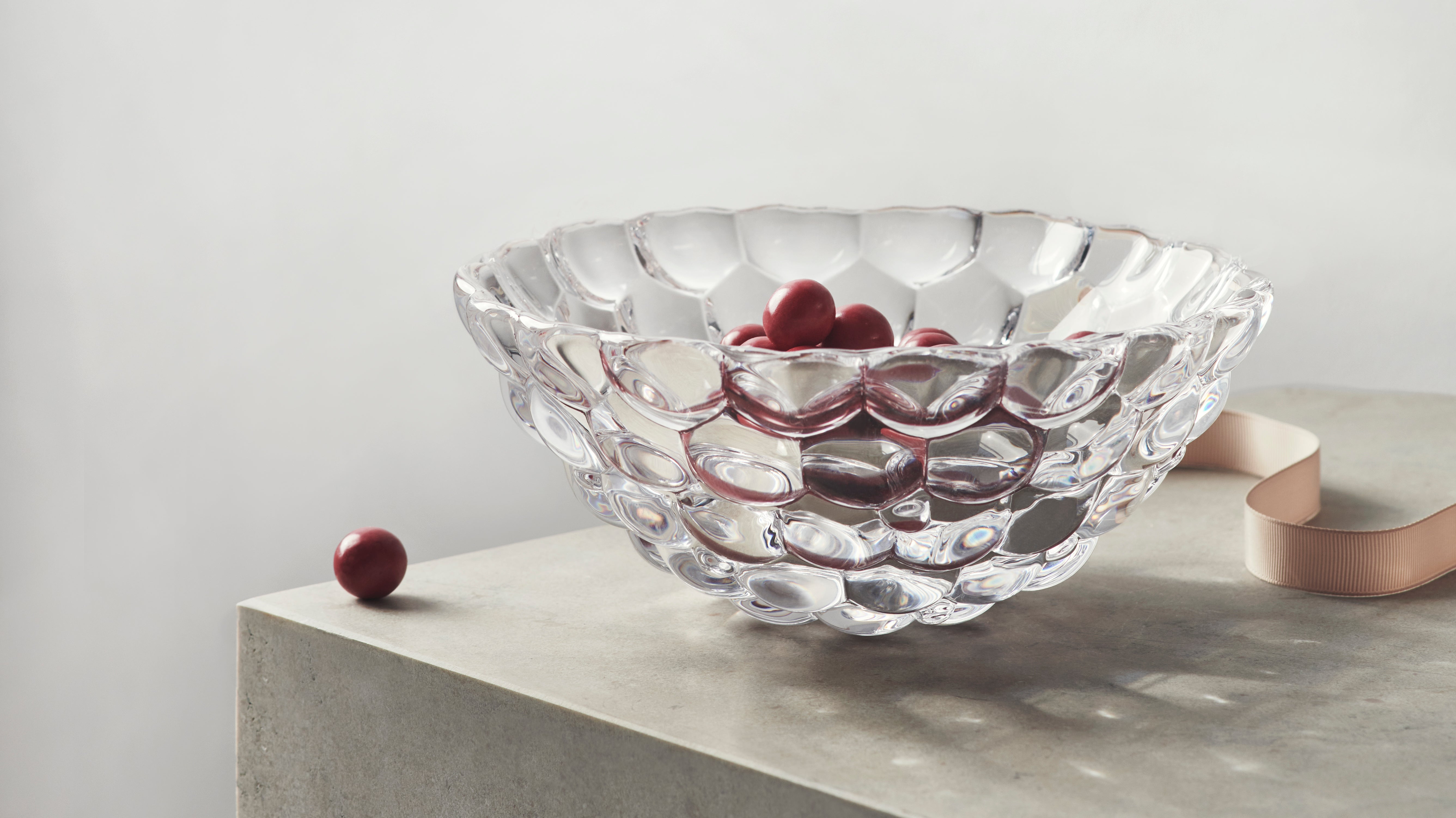 Orrefors Raspberry glass bowl