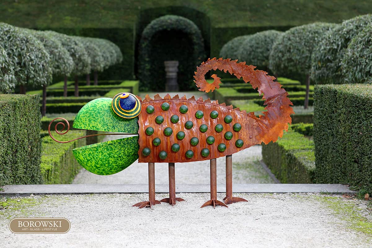 Borowski glass Chameleon outdoor sculpture
