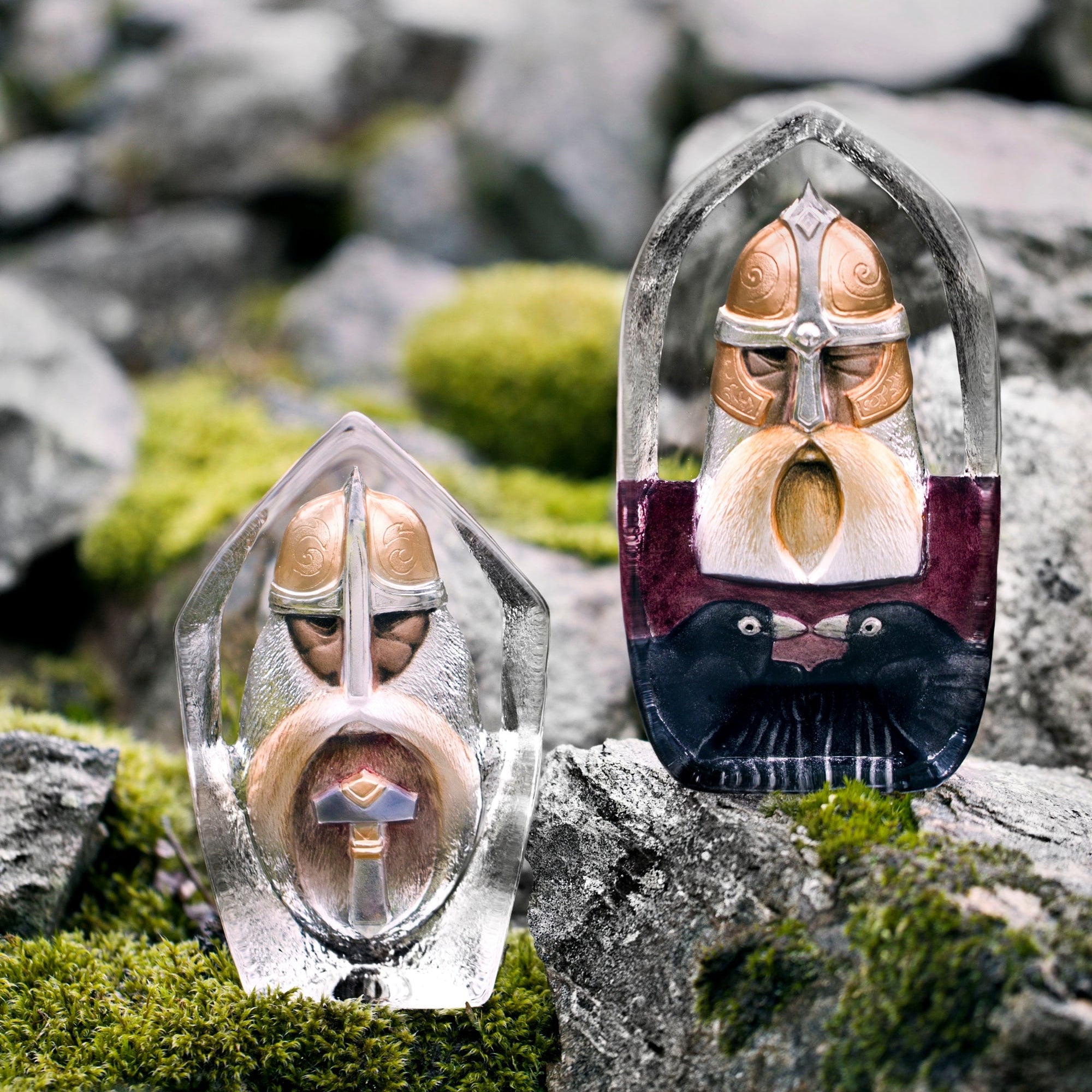 Maleras Thor and Odin Viking figurines with detailed beards and helmets,