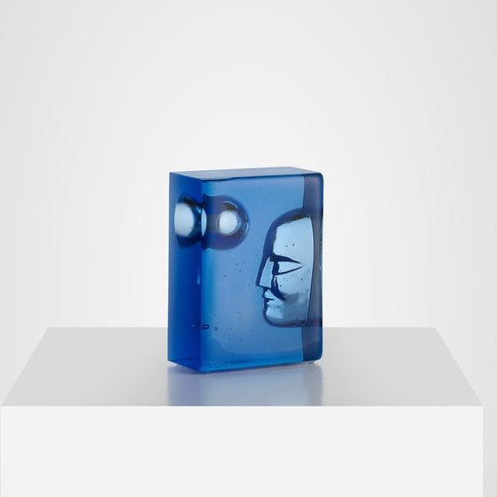Kosta Boda Azur Moon blue glass object