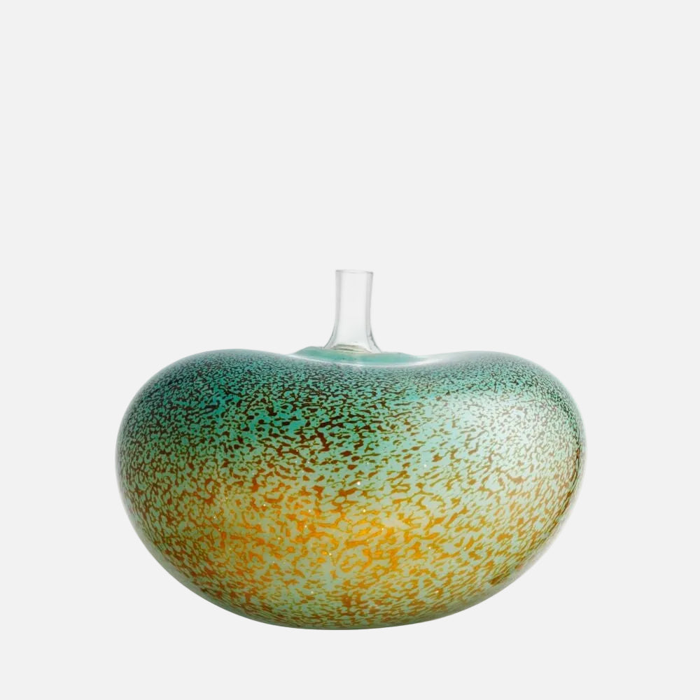 Kosta BOda Bean Decorative vase shaped like an apple with a textured surface on a white background