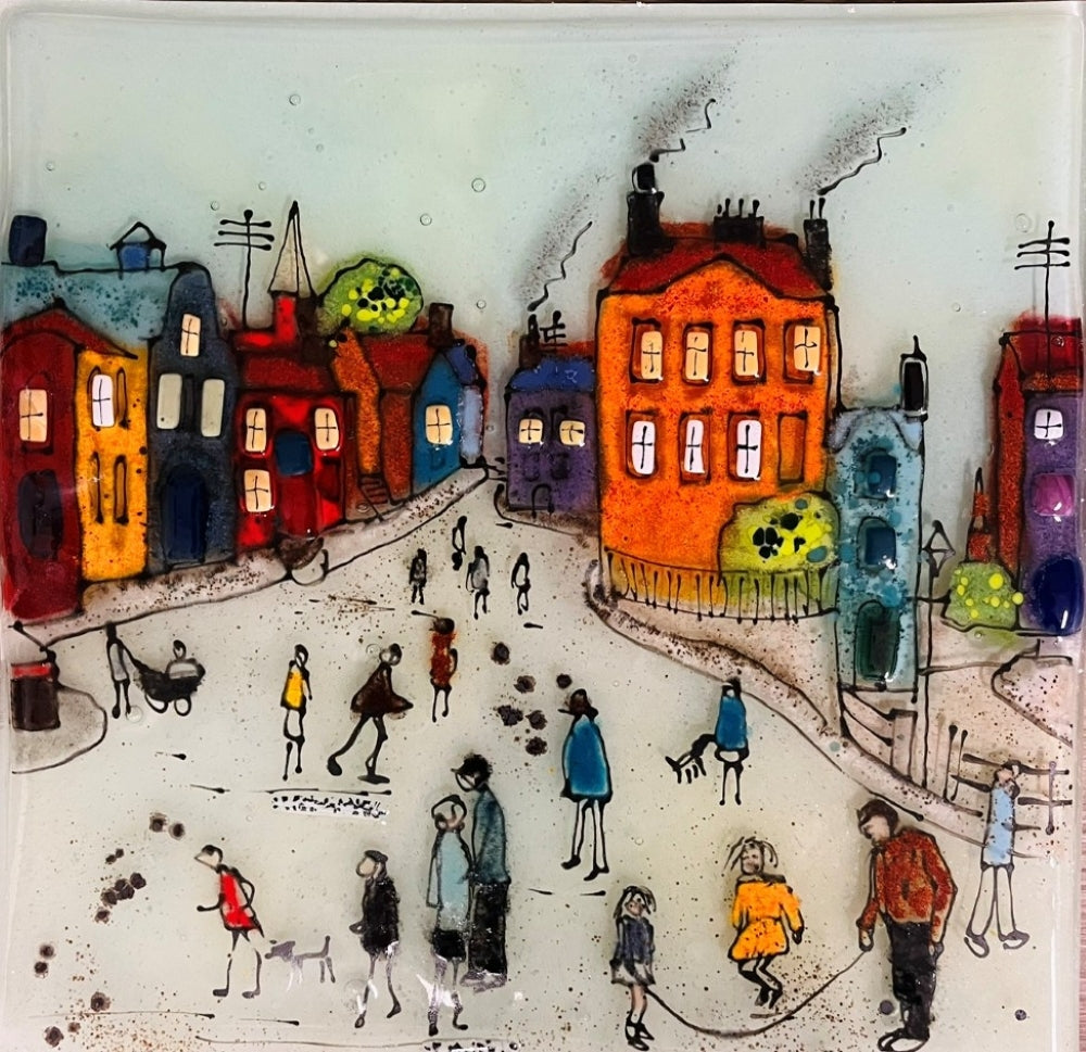 Emma Wood Glass Wall Art - Postcards - Street Life 5