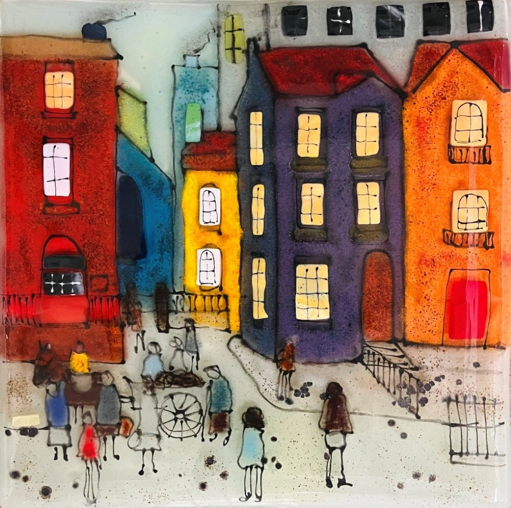 Emma Wood Glass Wall Art - Postcards - Street Life 6