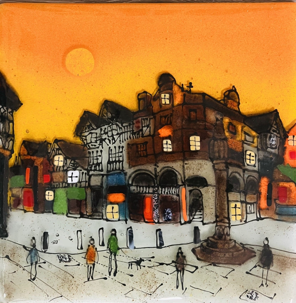 Emma Wood Glass Wall Art - Postcards - Chester Rows