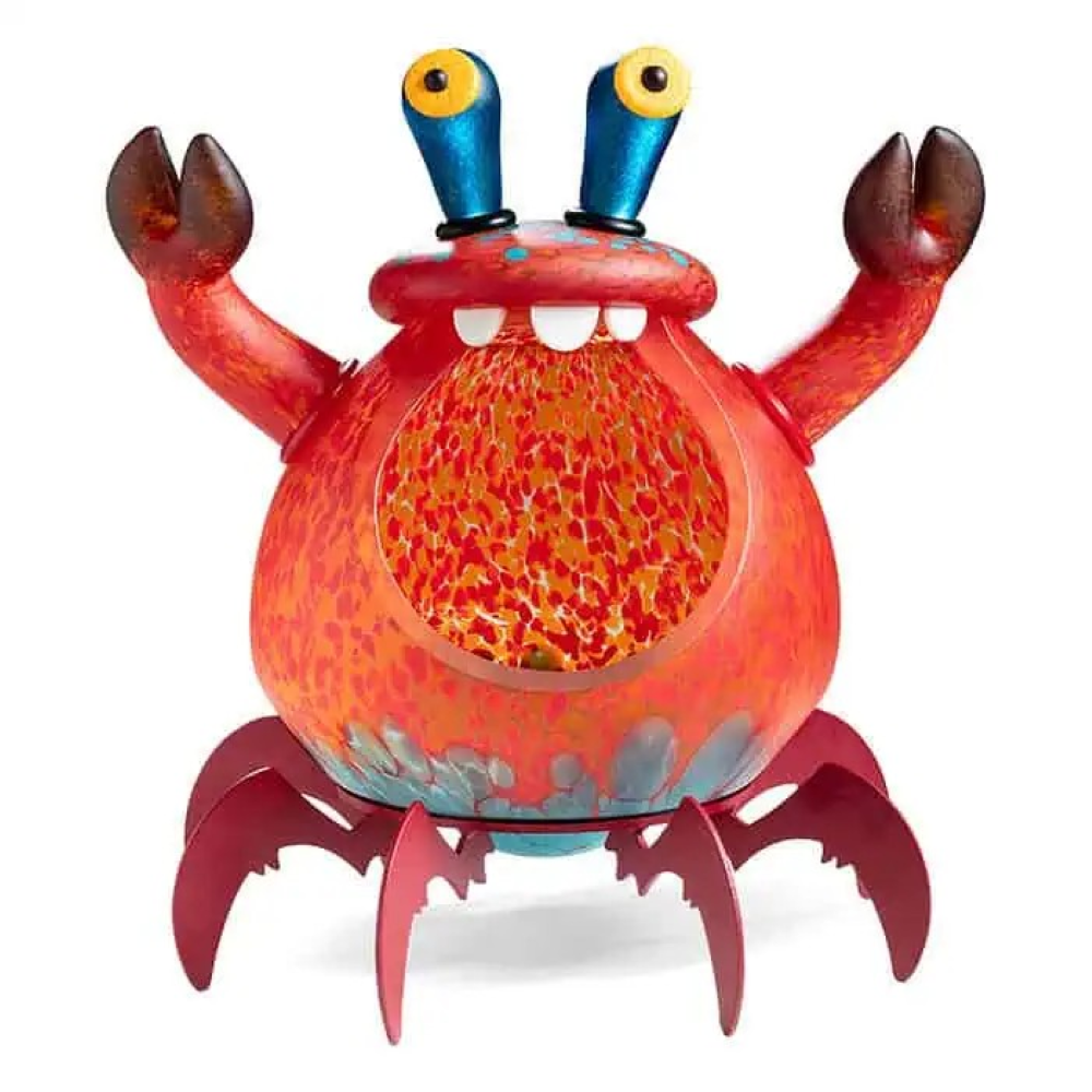 Borowski Glass Chuck Crab bowl - red orange