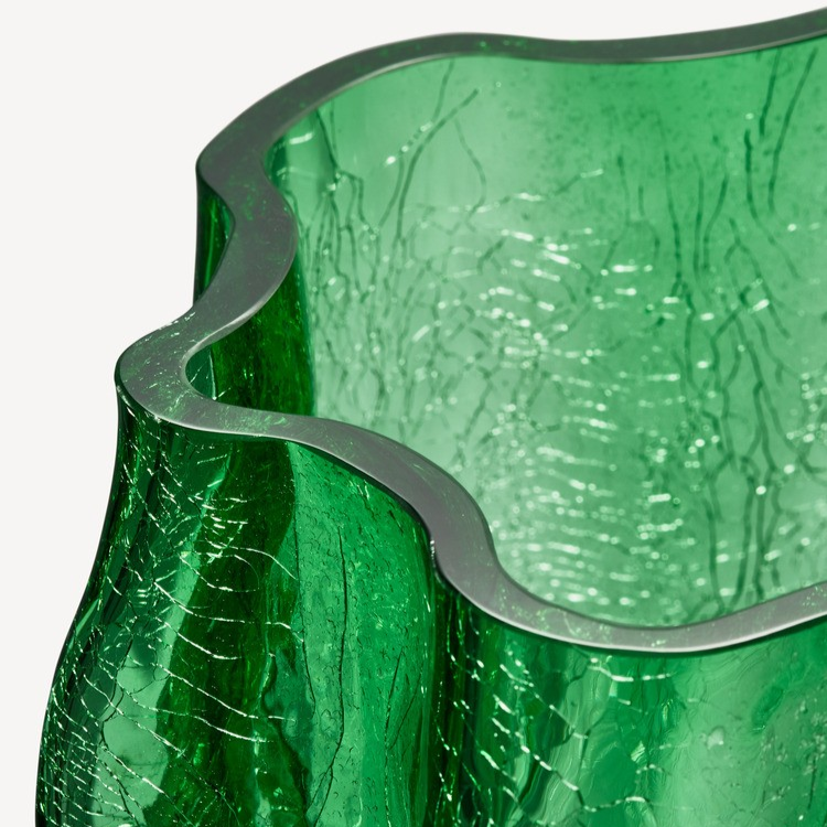 Kosta Boda Crackle Green Vase Lg.
