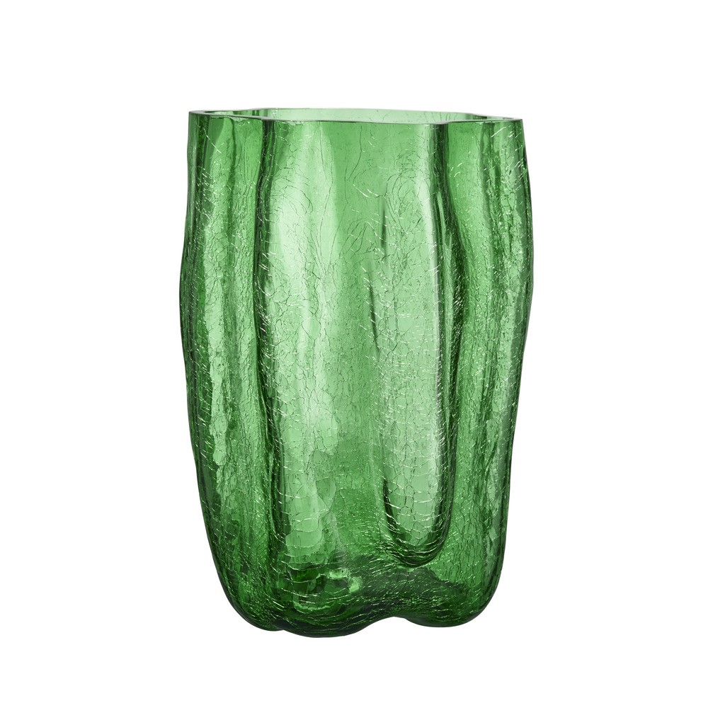 Kosta Boda Crackle Green Vase Lg.