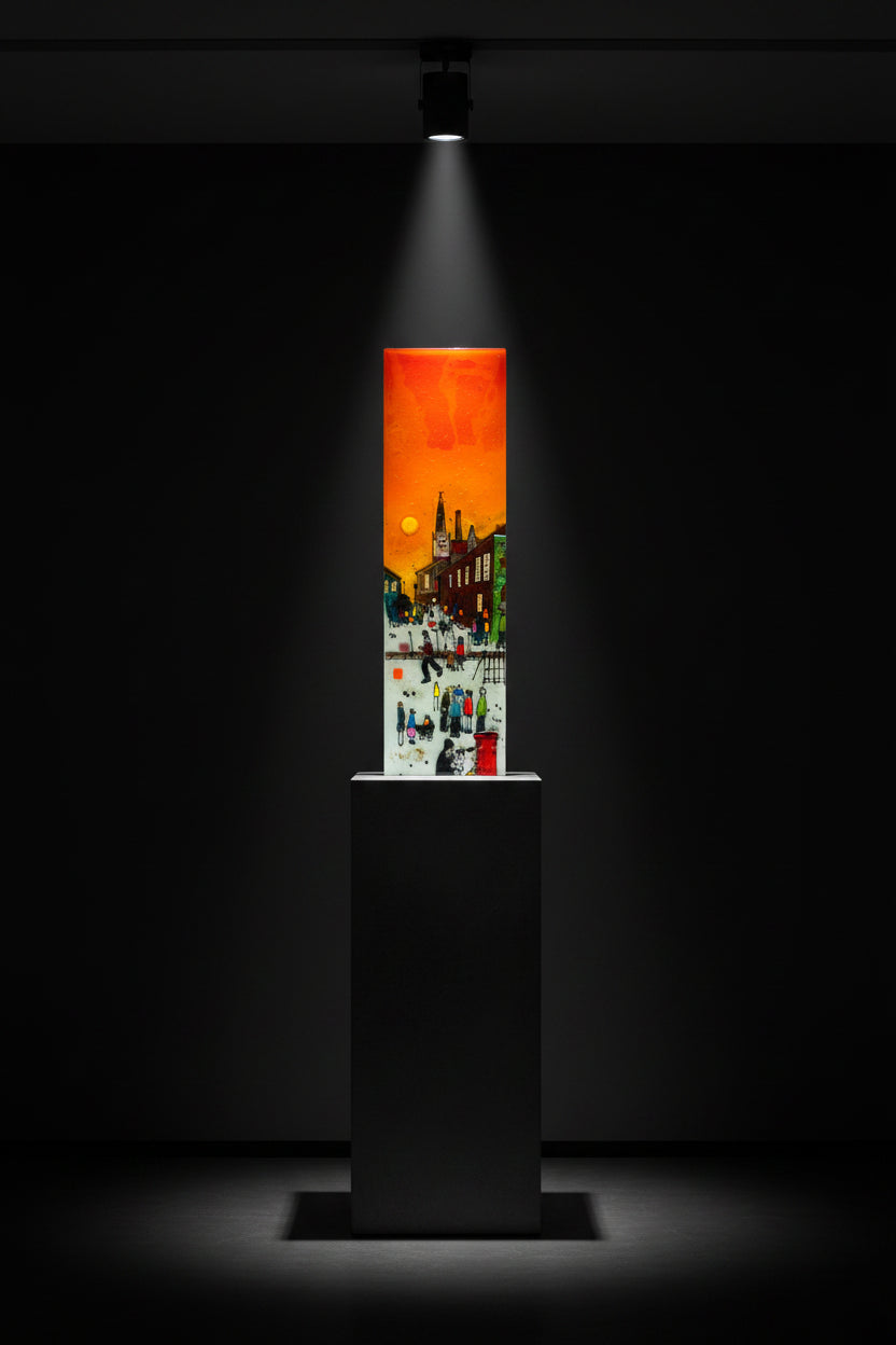 Emma Wood Wall glass art Lowry4