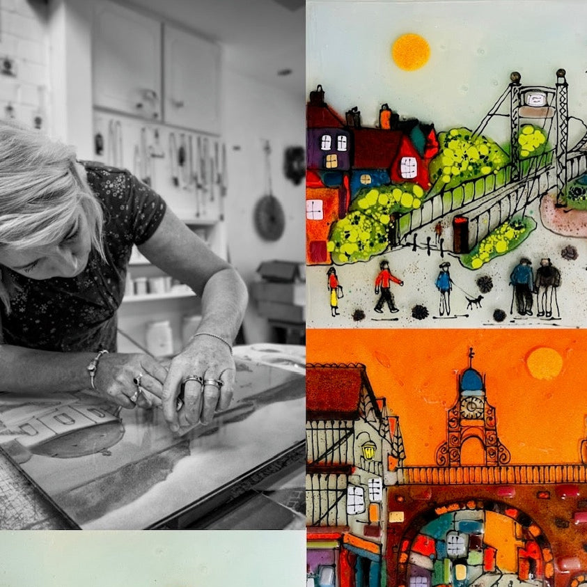 Emma Wood Glass Wall Art - Postcards - Suspension Bridge II