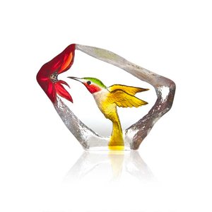 Hummingbird glass sculpture by Mats Jonasson