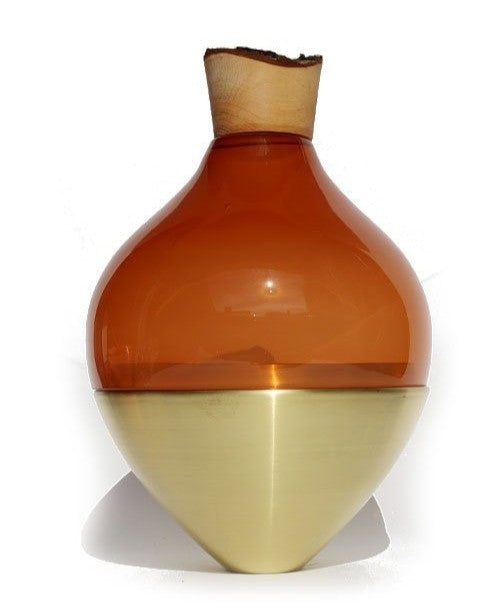 India 2 Vessel - Opal Peach Brass Patina