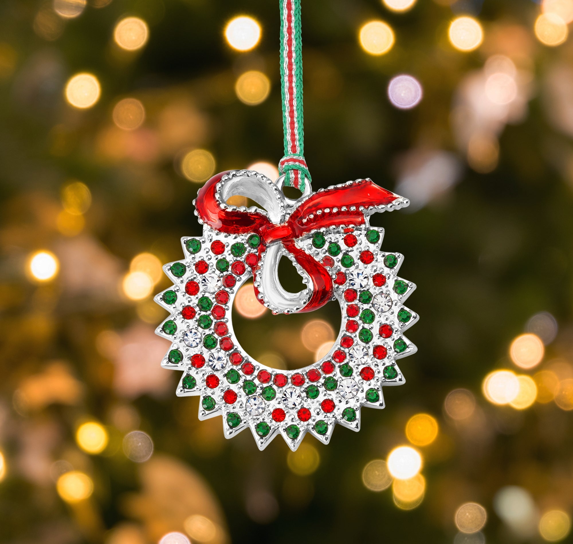 Christmas Wreath with Bow tree decoration - NEW