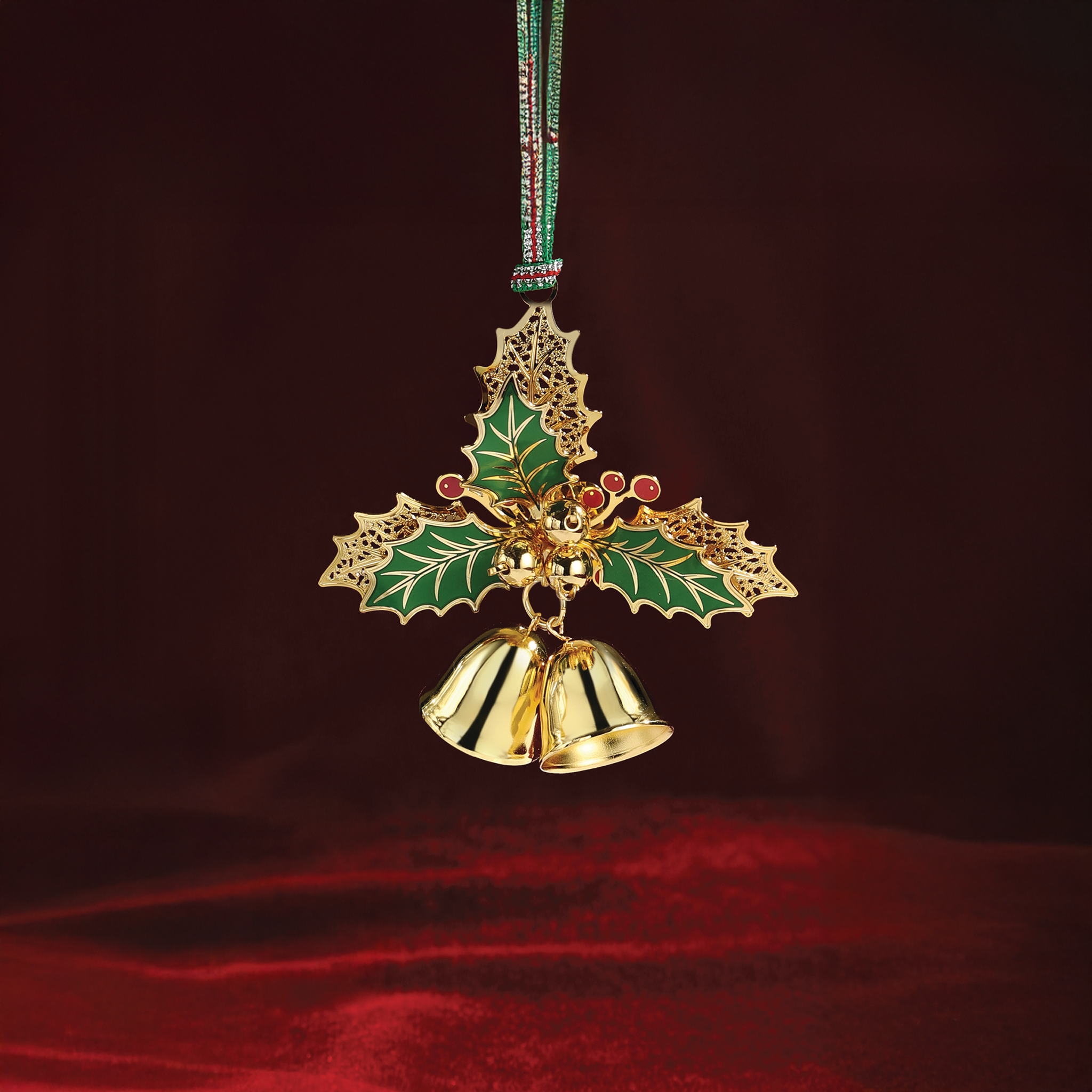 Christmas Gold Plated Holly Tree decoration - NEW