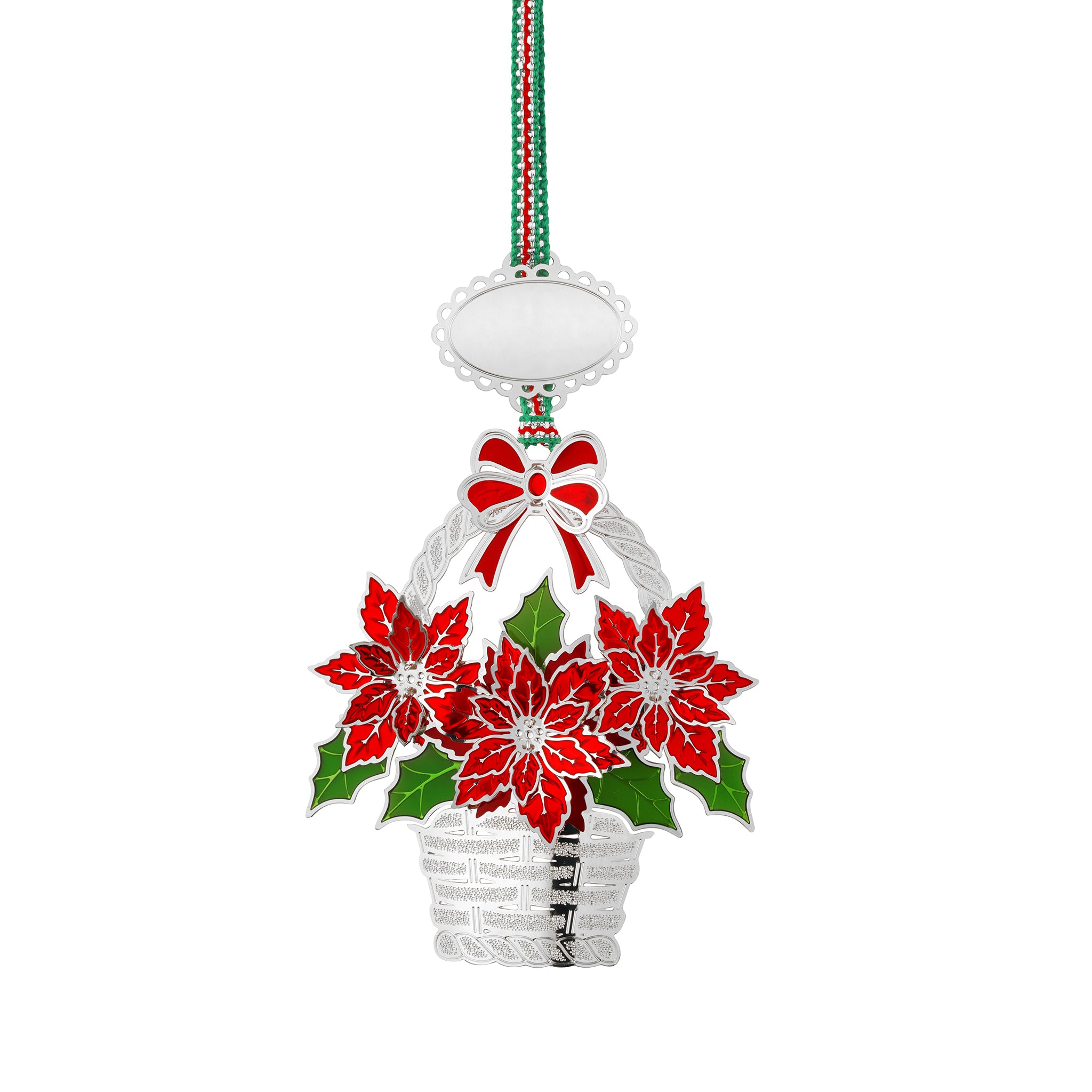 Christmas Poinsettia Basket tree decoration - NEW