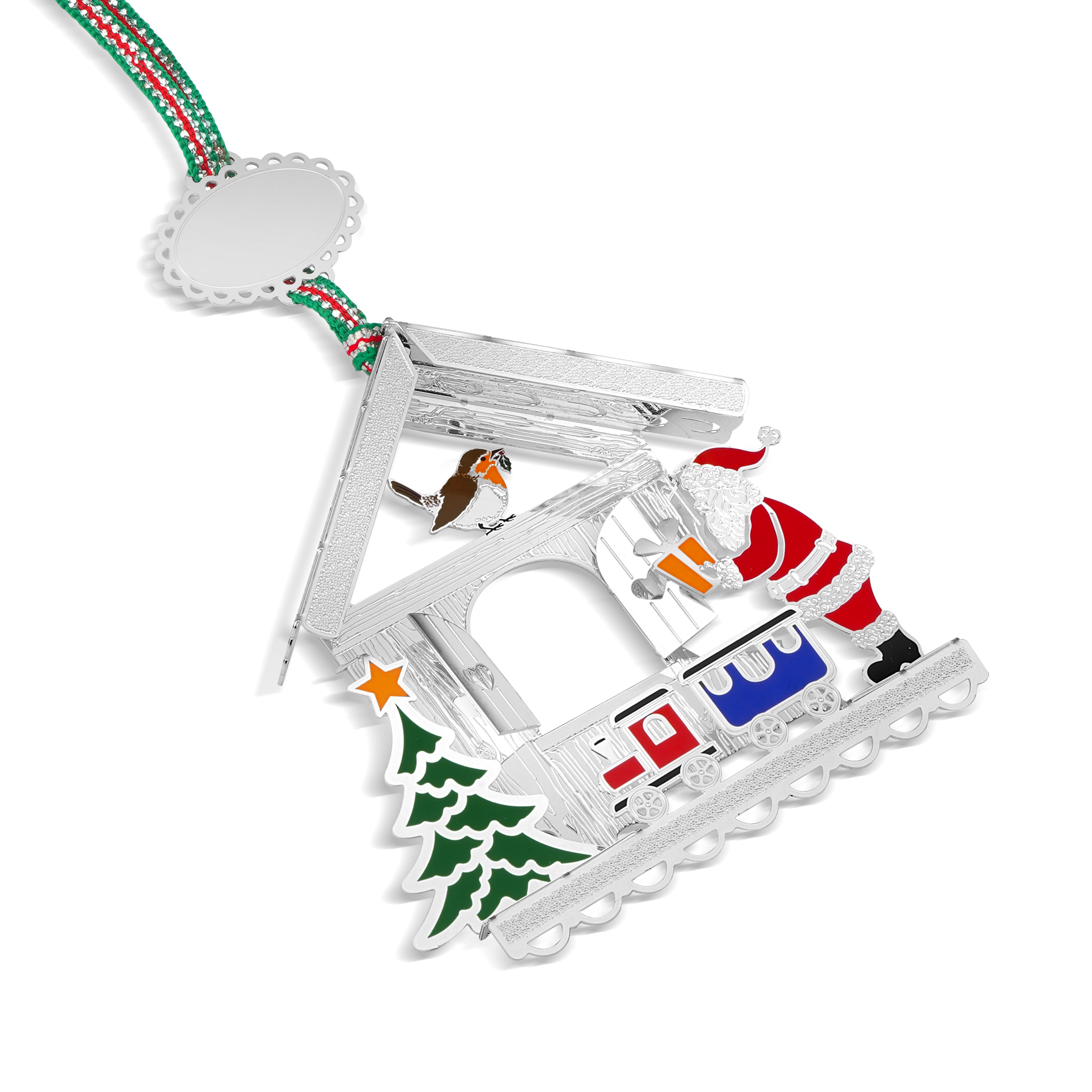 Christmas Santa and Robin tree decoration - NEW