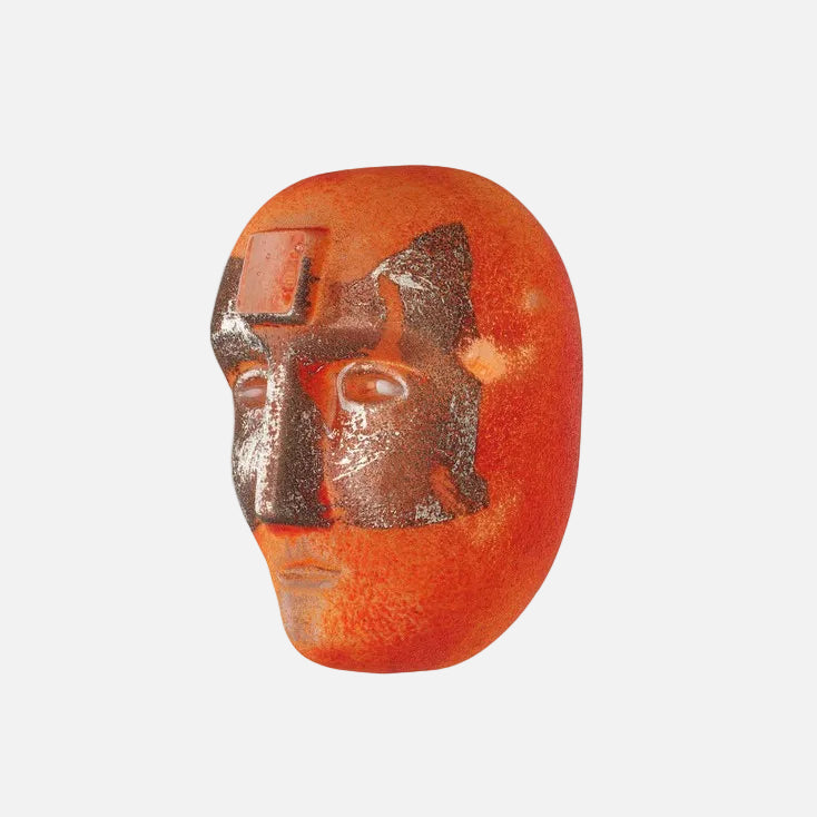 Brain Look in red Bertil Vallien glass head sculpture