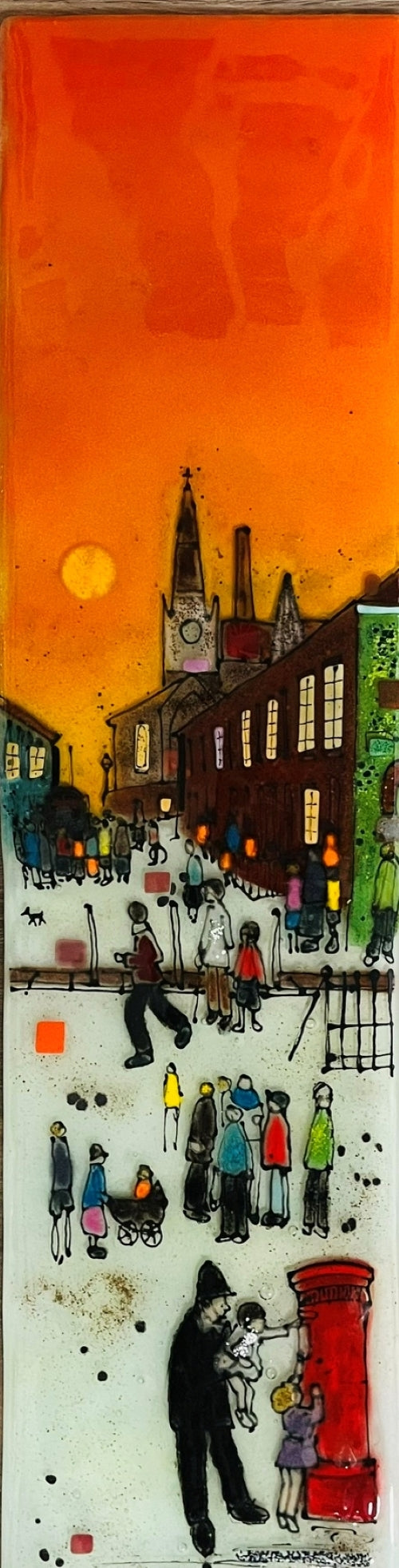 Emma Wood Glass Wall Art - Lowry Street life 4