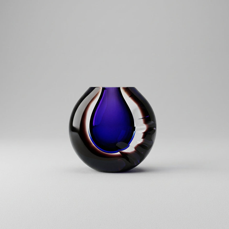 Pavel Havelka Dune violet-blue vase, round