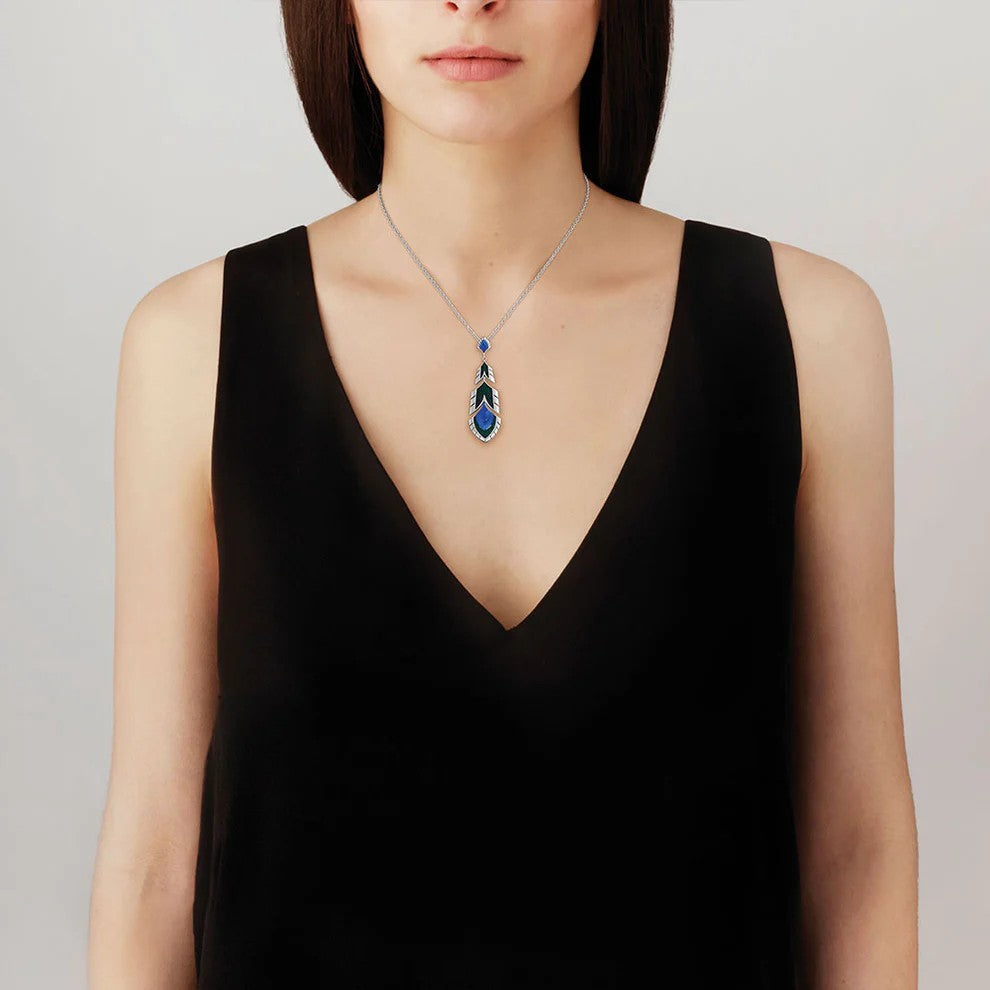 Paon pendant - silver lg.