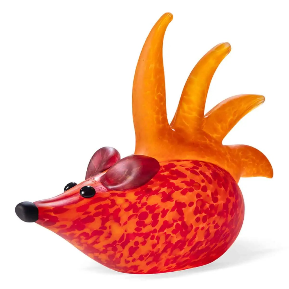 Borowski Glass Spiky orange-red hedgehog - NEW