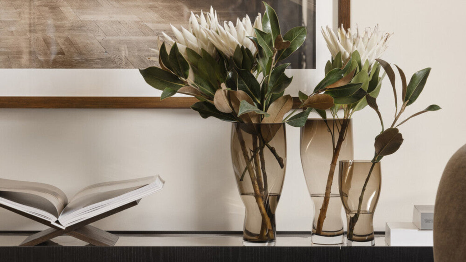 Orrefors Squeeze Vase Smokey-Brown Lg.