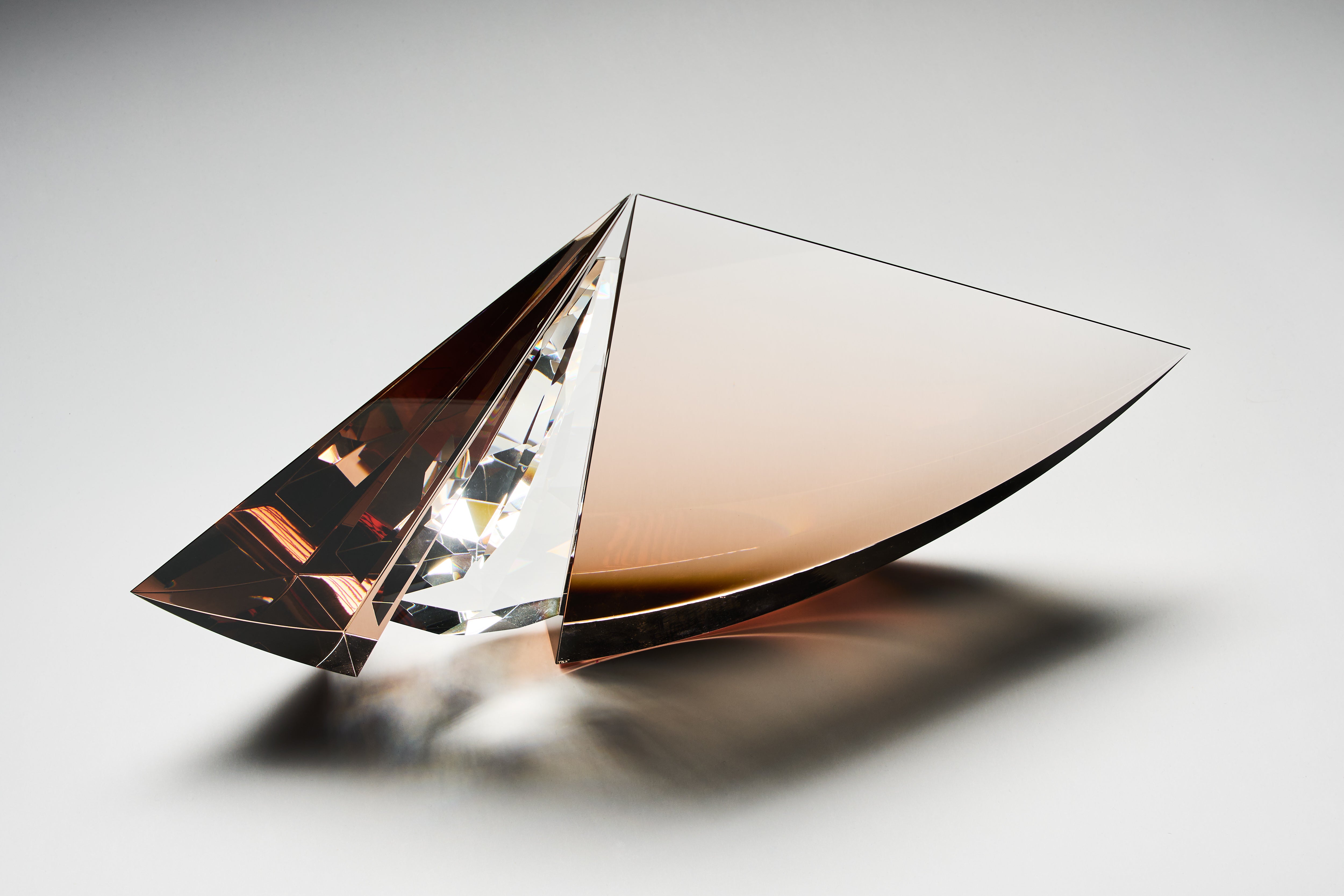 Czech Art Glass - Copper - Crystal Study sculpture