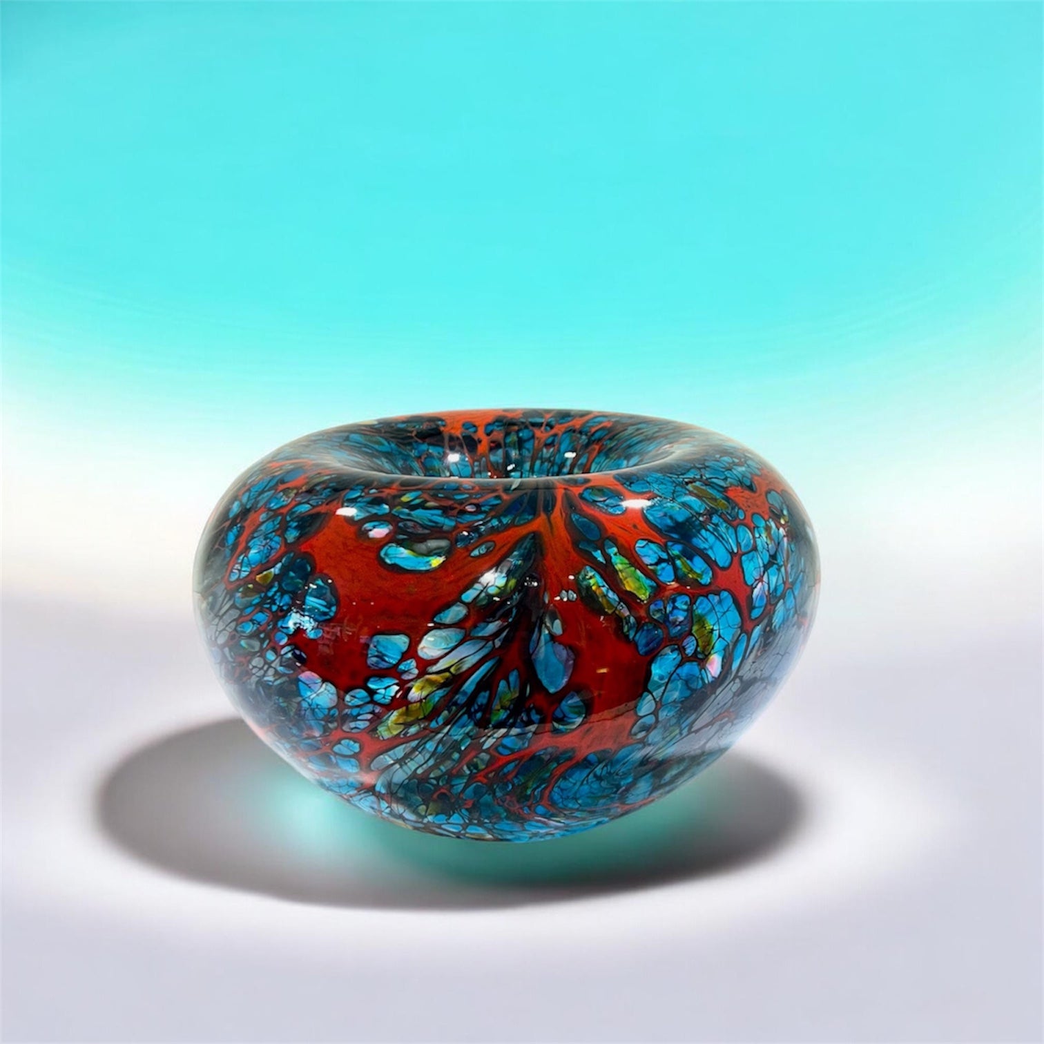 Tim Rawlinson Aqua Roll top bowl - Lg.