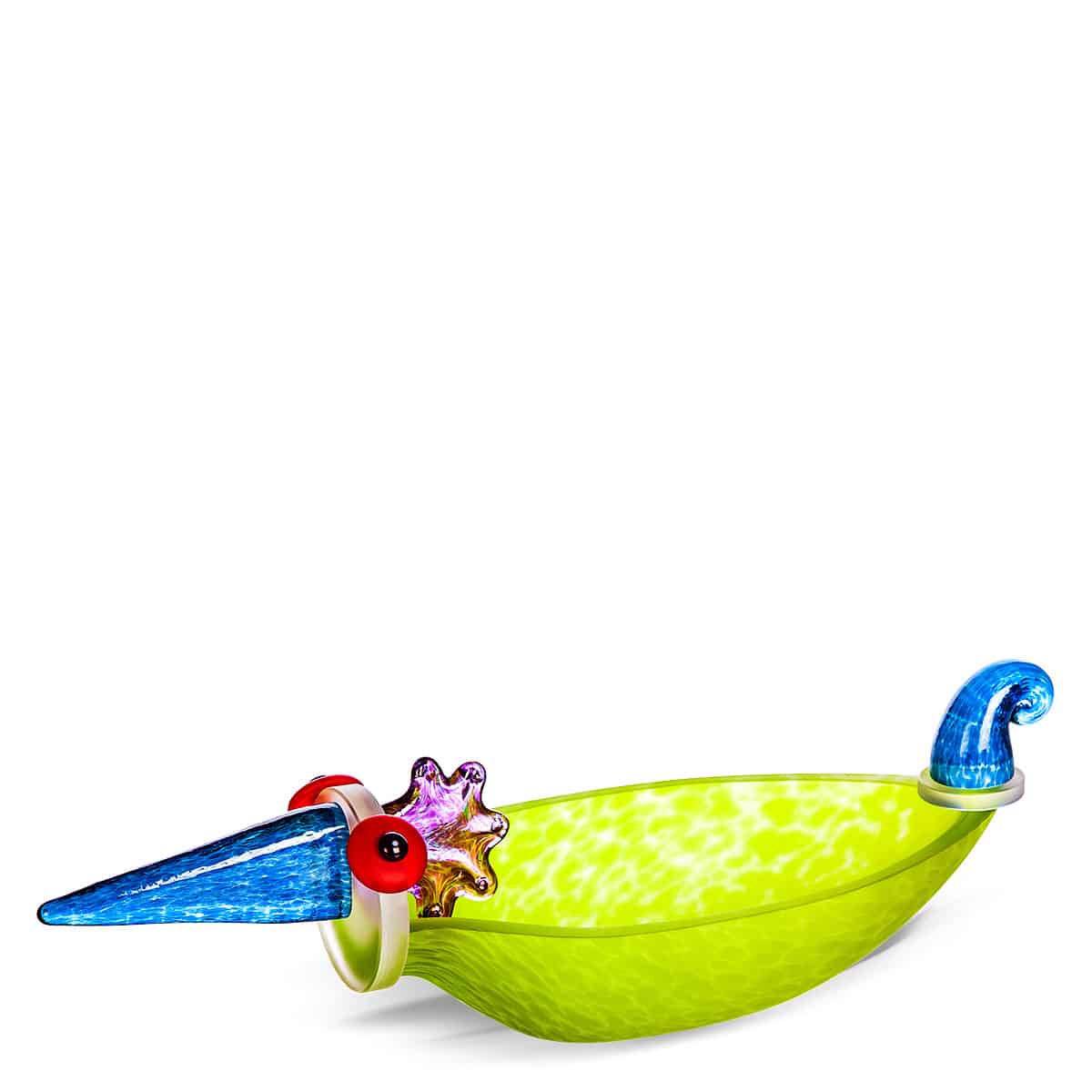 Borowski glass Ente bird bowl lime green
