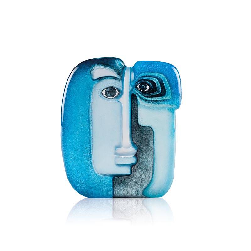 Mats Jonasson Ideo glass head sculpture made in Maleras