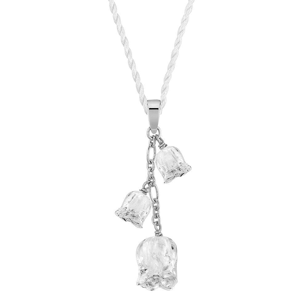 Muguet pendant by Lalique , crystal and silver jewellery.