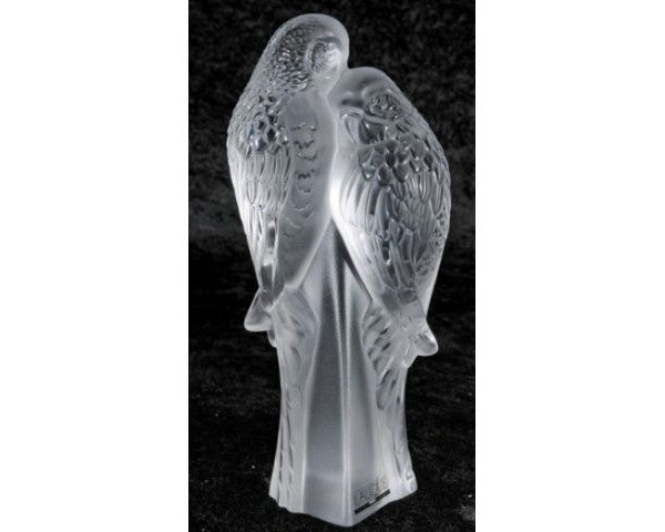 Lalique Two Parakeets sculpture clear