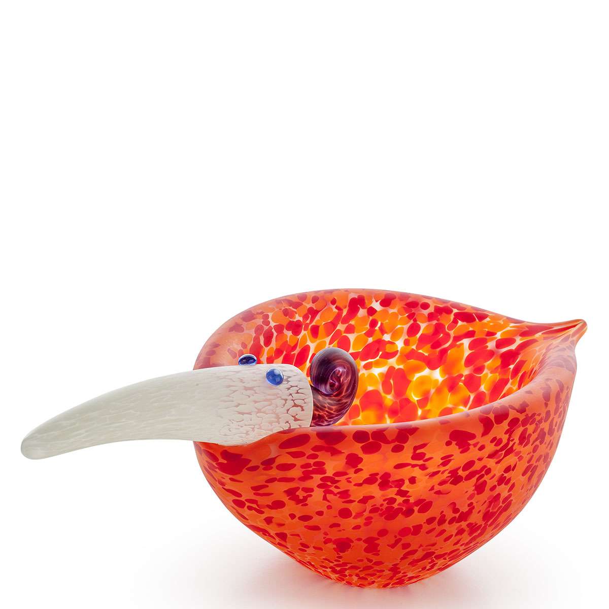 Borowski Tweedy glass bowl orange red