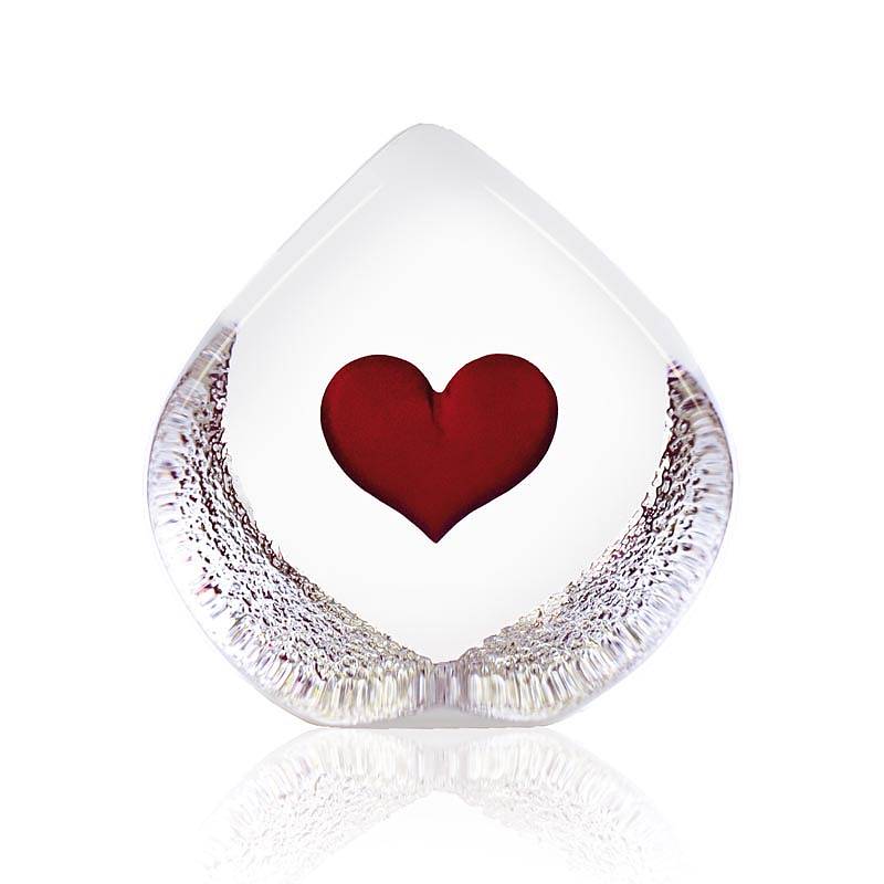 Maleras heart crystal object in red