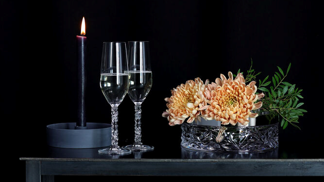 Orrefors Carat Champagne Flutes Set Of 2