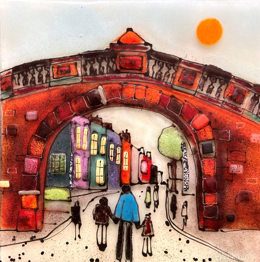 Emma Wood Glass Wall Art - Postcards - Sunrise at Bridge Street