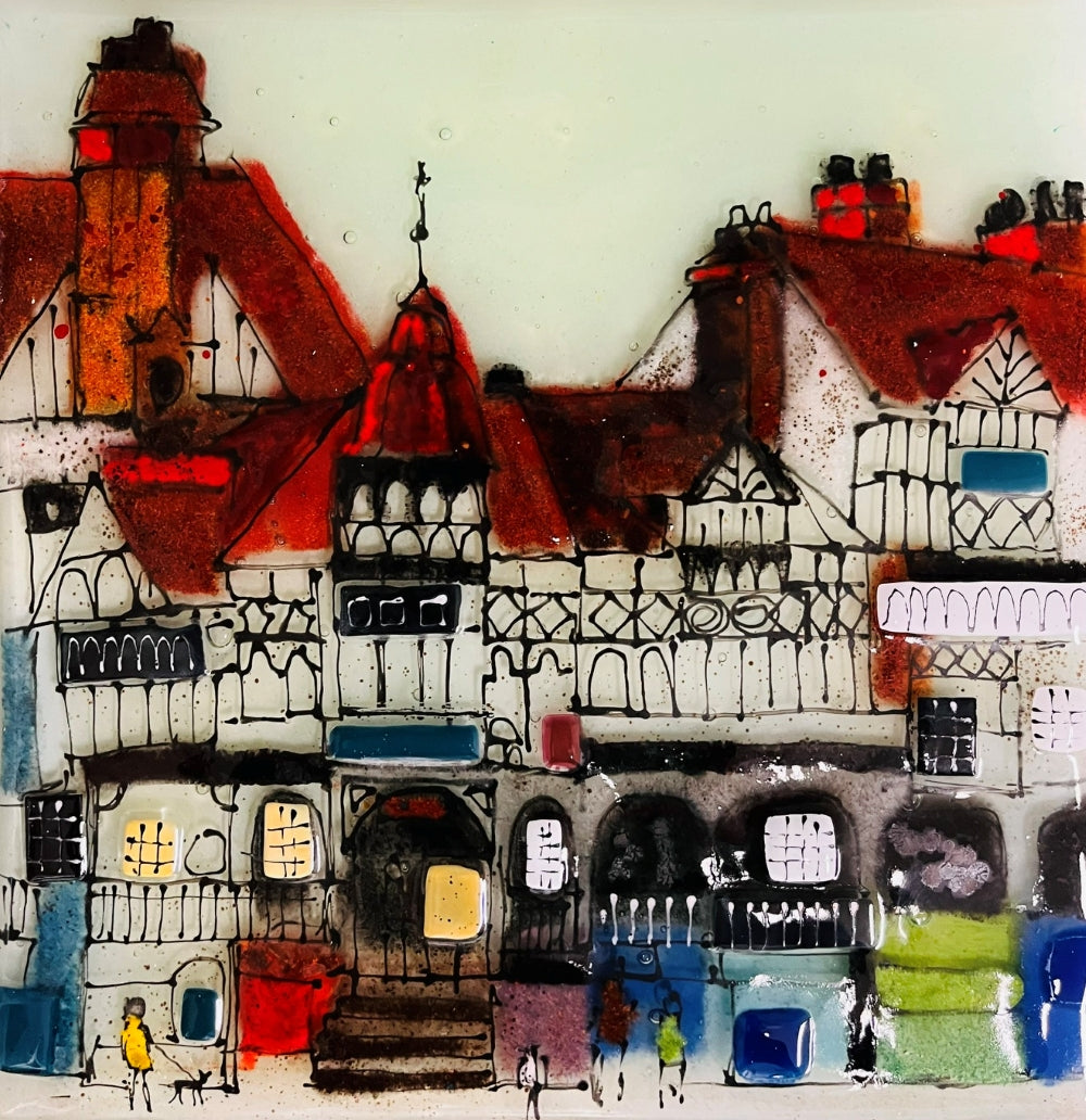 Emma Wood Glass Wall Art - Postcards - Street Life 2