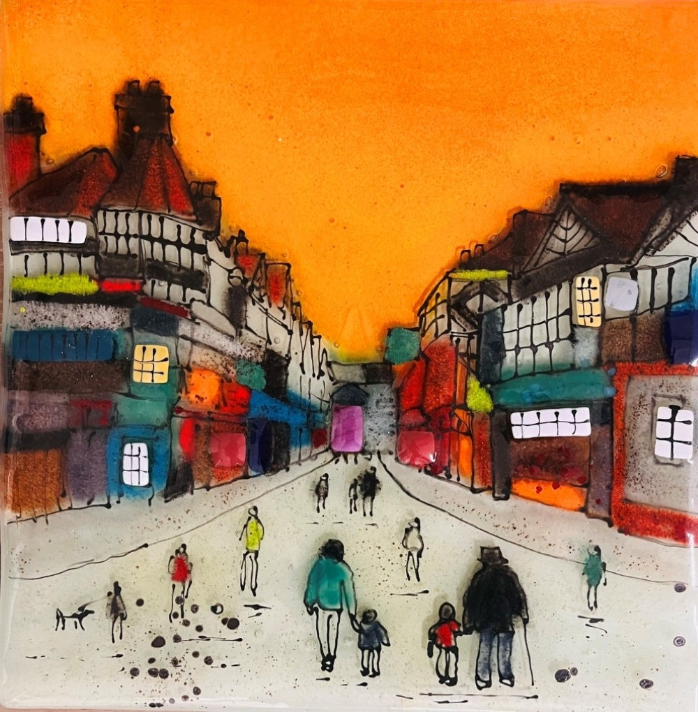 Emma Wood Glass Wall Art - Postcards - Street Life