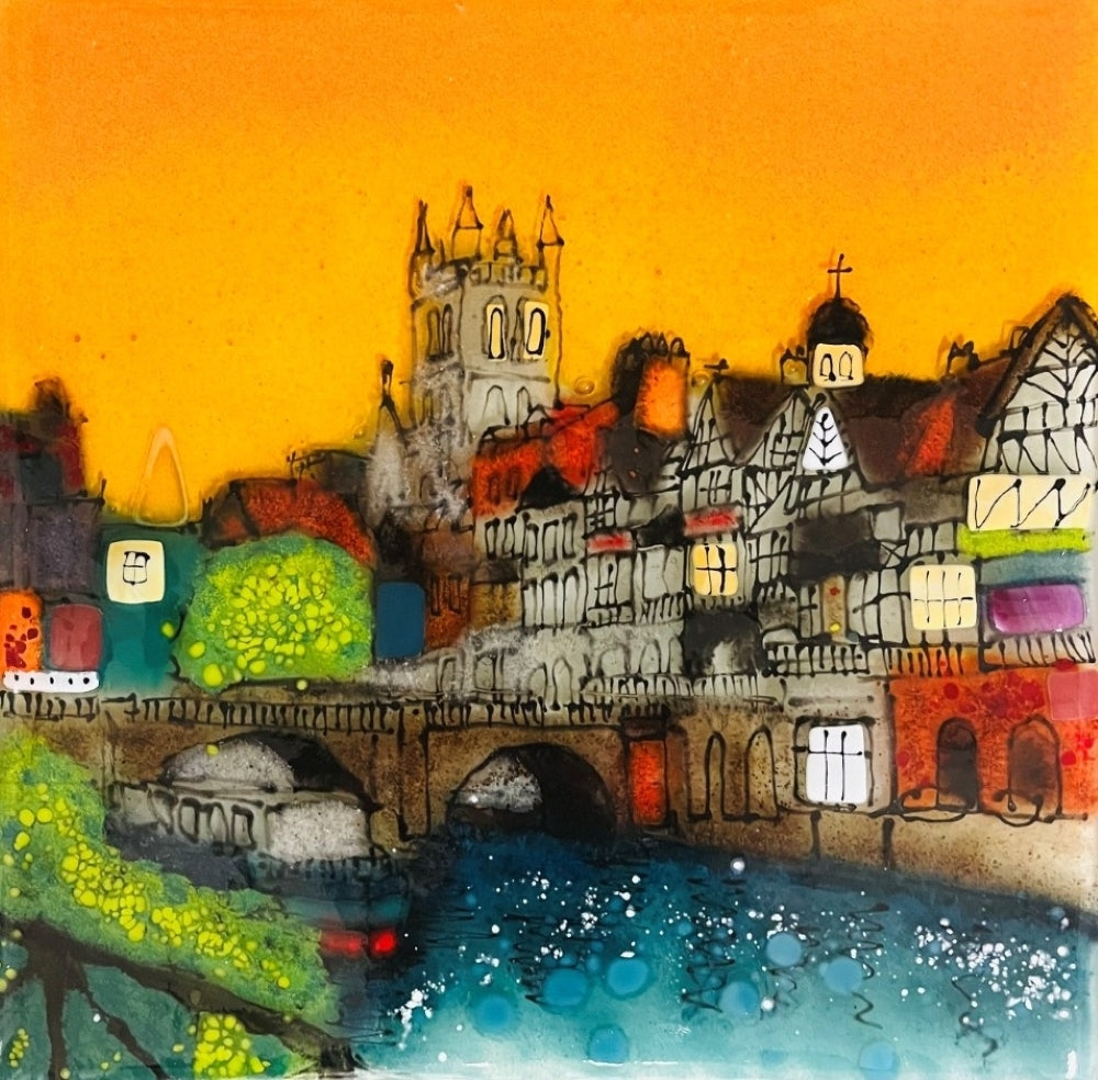 Emma Wood Glass Wall Art - Postcards - Cathedral view