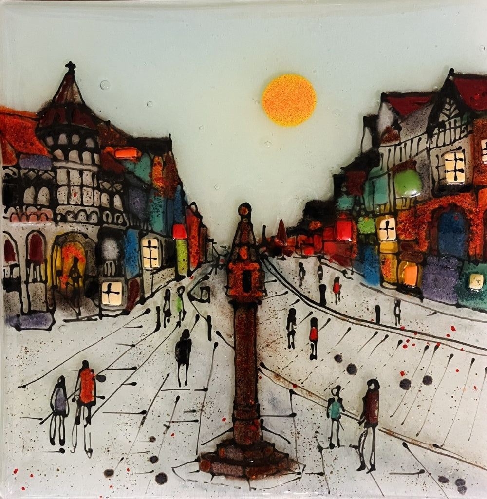 Emma Wood Glass Wall Art - Postcards - Sunrise at The Cross