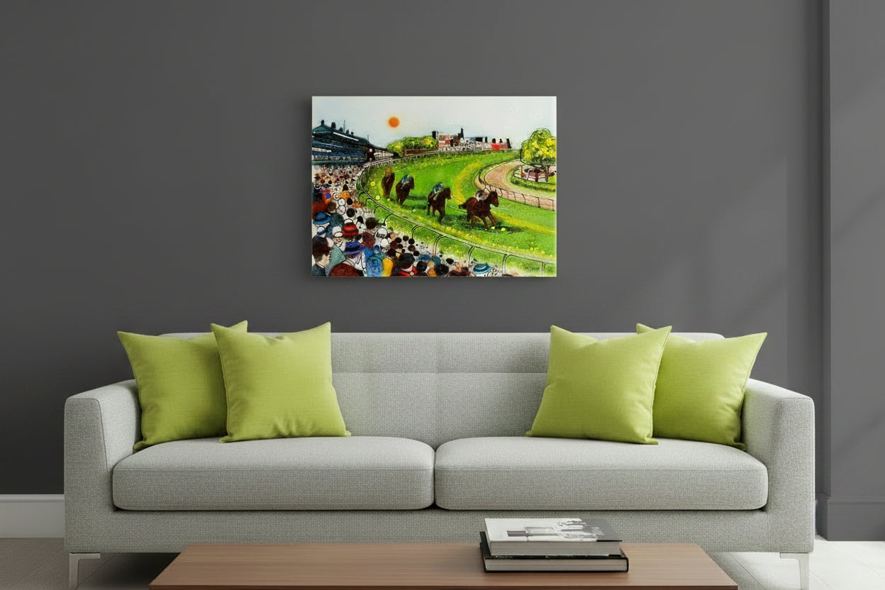 Emma Wood Glass Wall Art - Postcards - Day at the Races