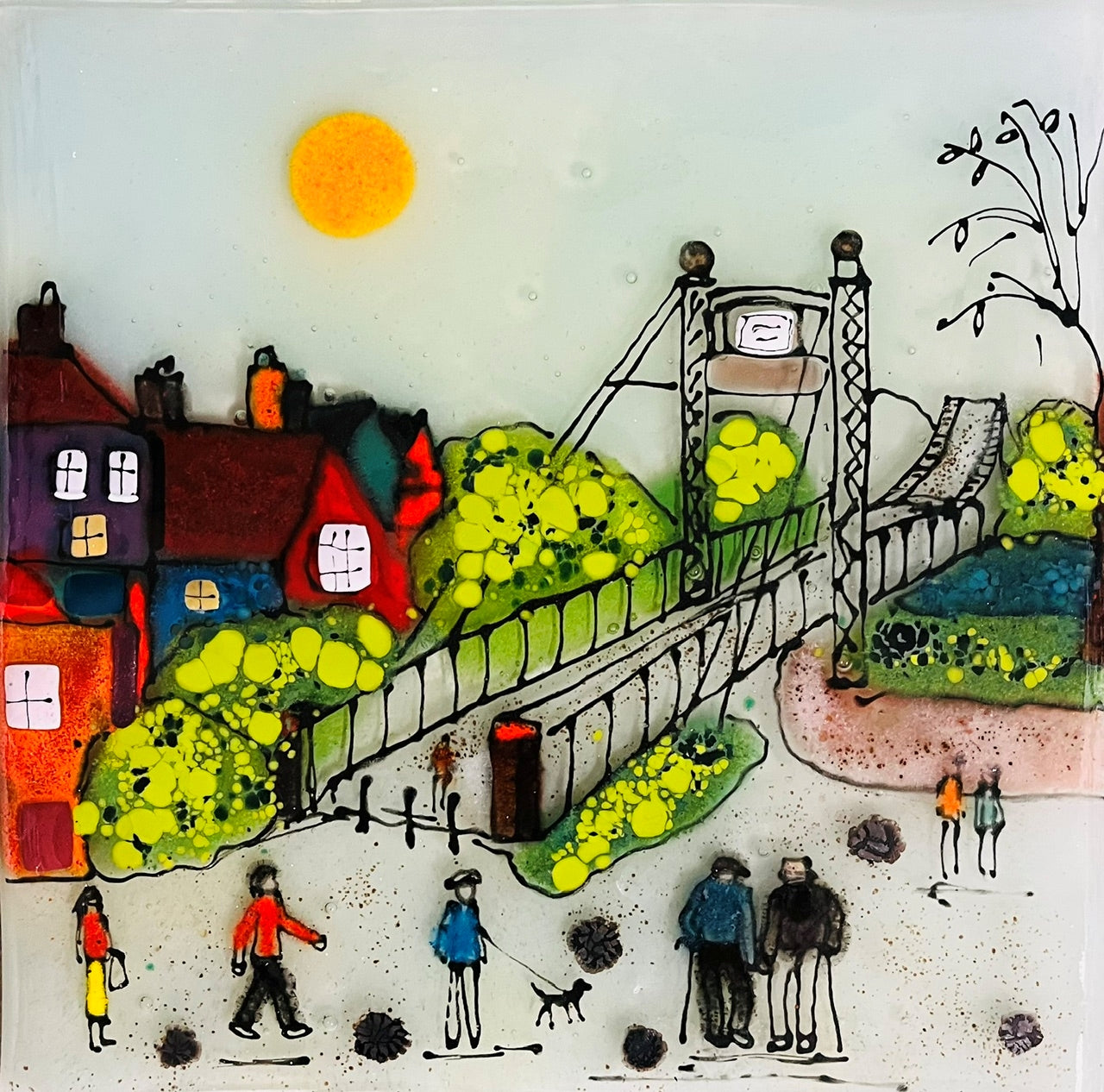 Emma Wood Glass Wall Art - Postcards - Suspension Bridge II