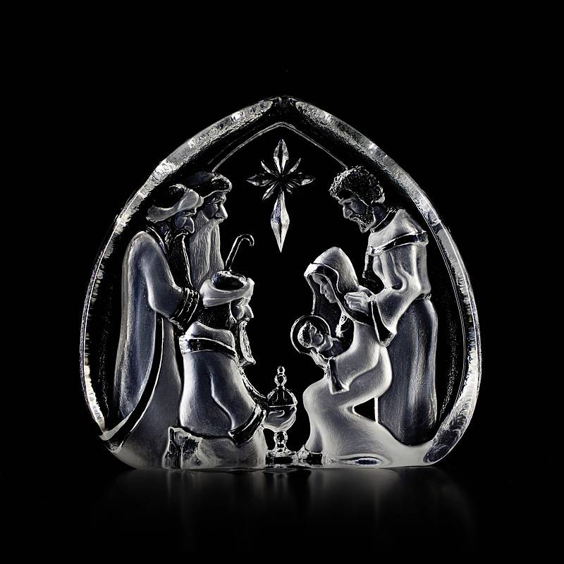 Maleras Christmas Holy Family crystal decoration