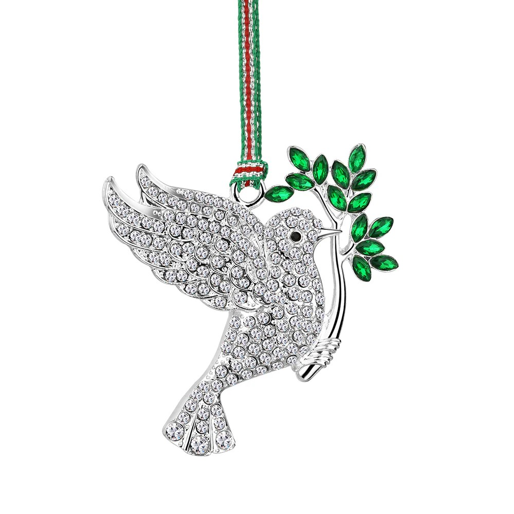 Christmas Dove with olive branch tree decoration - NEW
