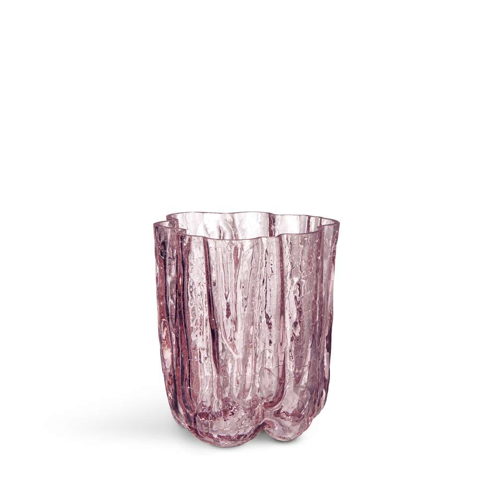Kosta Boda Crackle pink vase mini