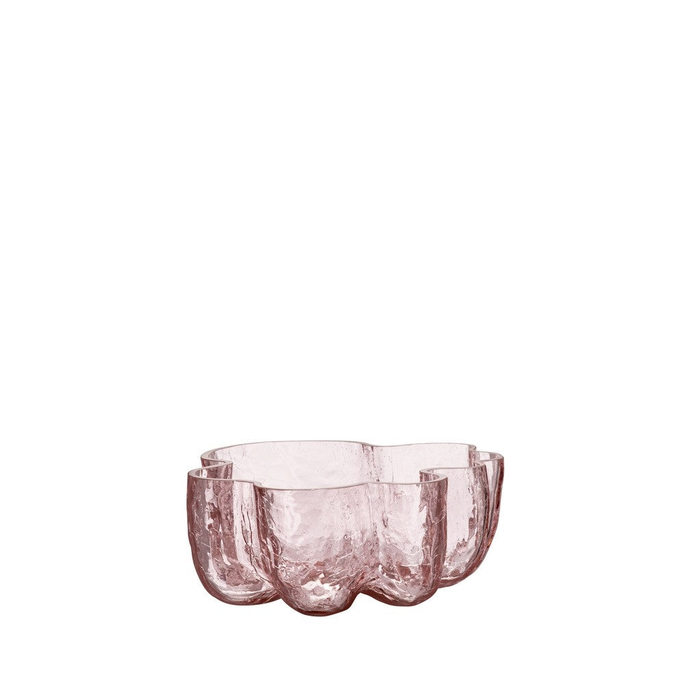 Crackle bowl low -pink