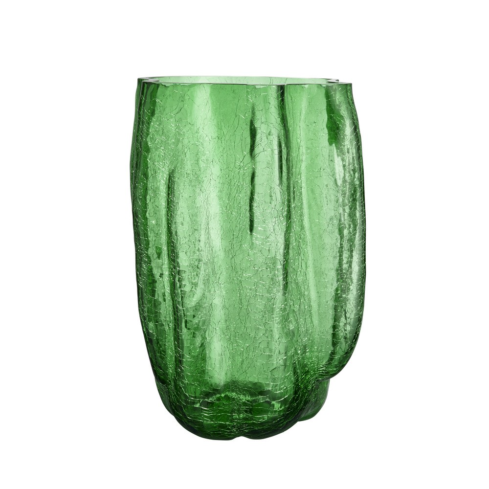 Kosta Boda Crackle Green Vase Lg.