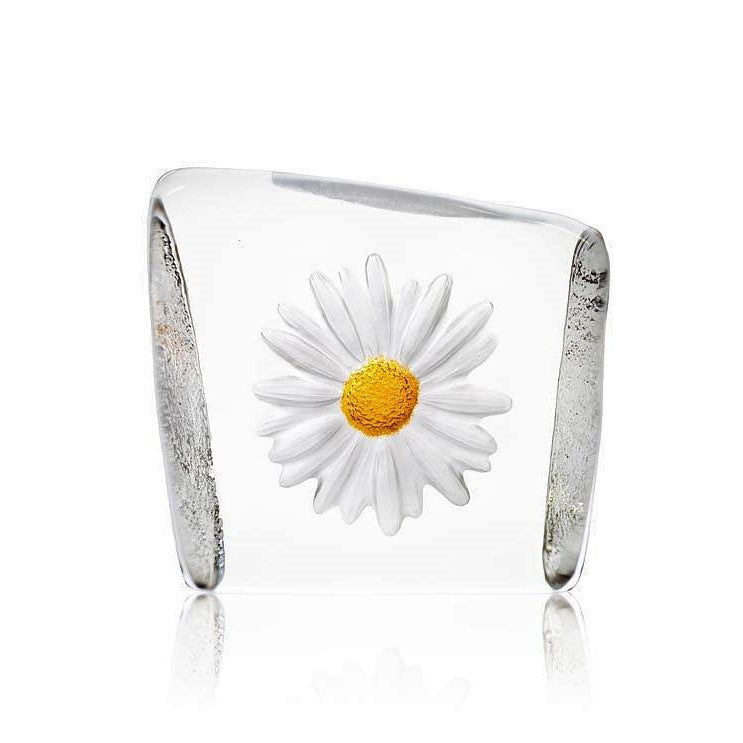 Maleras daisy glass paperweight