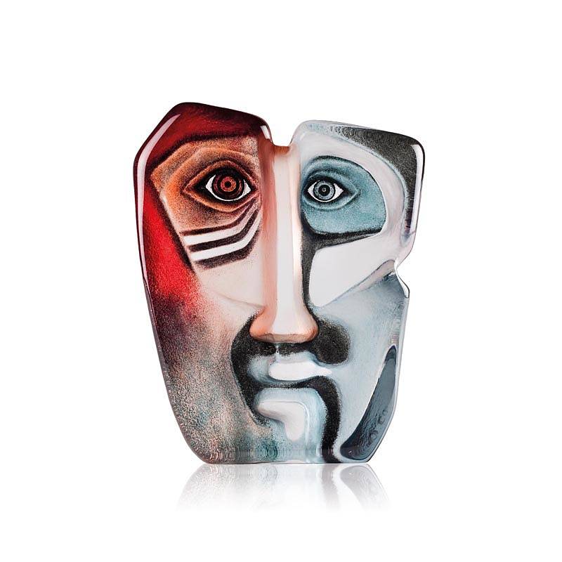 Mats Jonasson Domino glass head sculpture made in Maleras