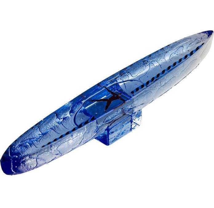 Kosta Boda Drifter blue glass boat by Bertil Vallien