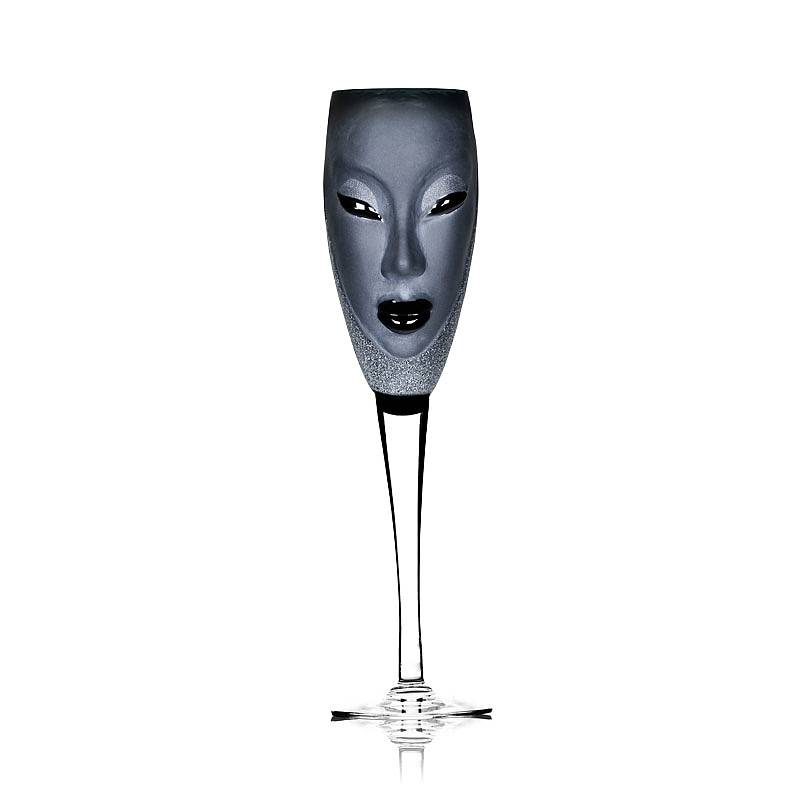 Electra Champagne flute black by Maleras